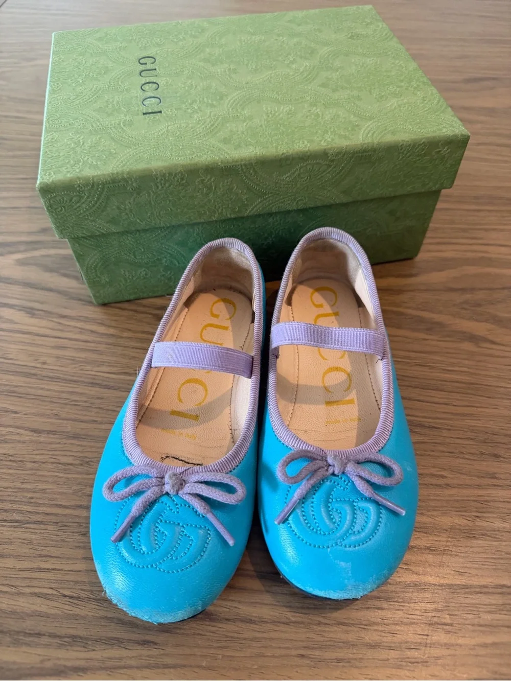 Gucci Kids Leather Mary Jane Ballet Flats – Size EU 26